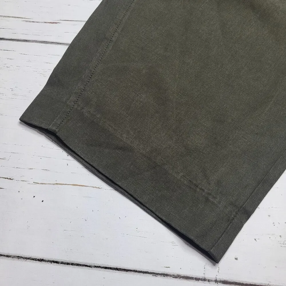 Madewell Barrel Trouser Pants Drapey Twill Olive Green Pleated Minimalist 10 - Picture 8 of 11
